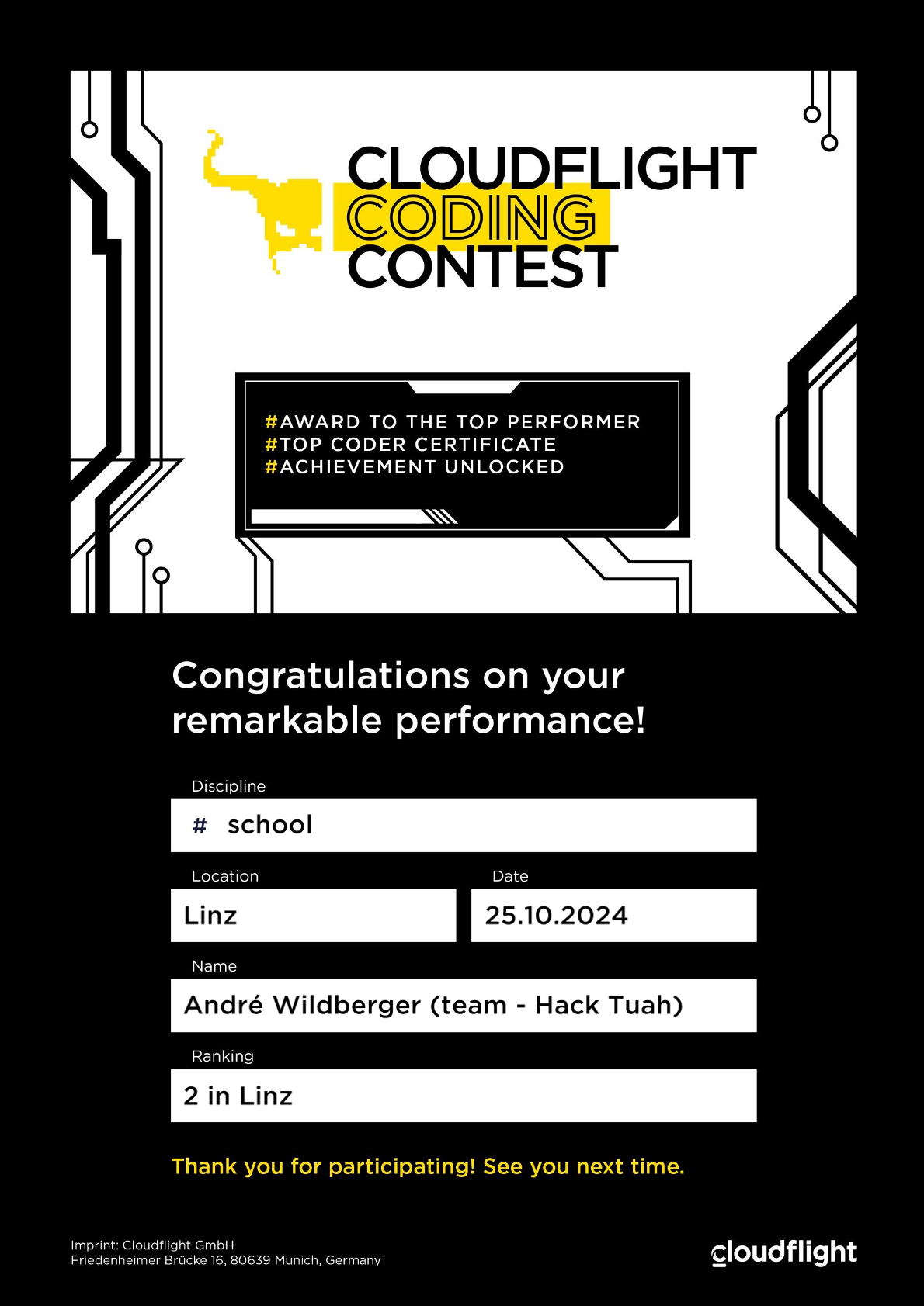Cloudflight Coding Contest