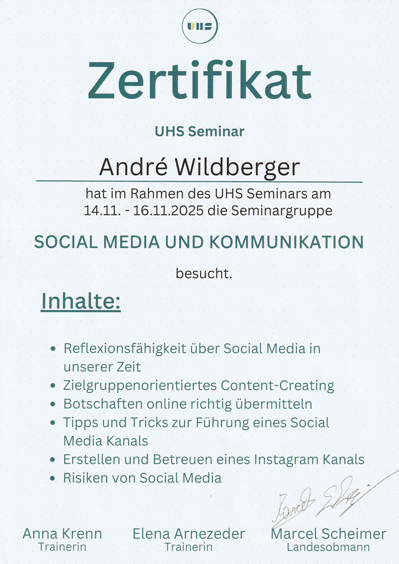 Social Media Certificate